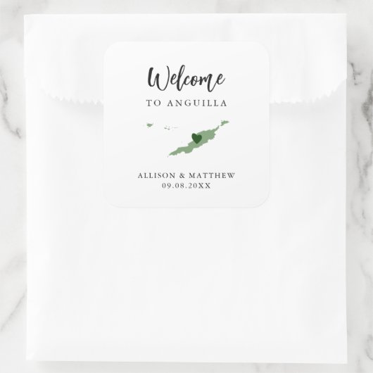 任意のカラーアンギラ結婚のウェルカムバッグまたはボックス スクエアシール (バッグ)