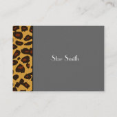 任意のカラーカードに上品なヒョウの皮 名刺 (裏面)