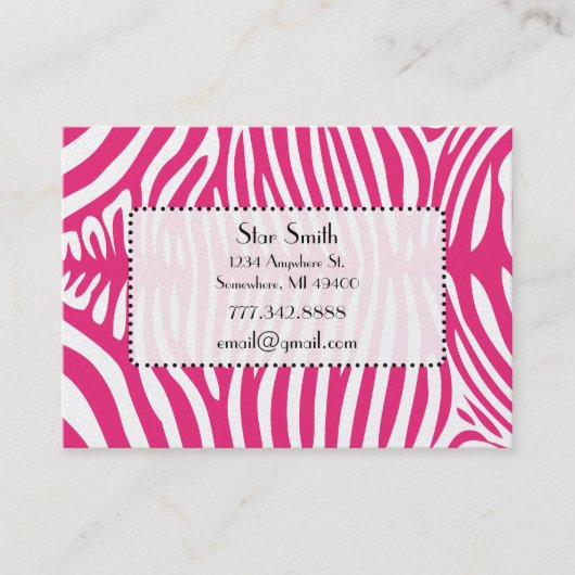 任意のカラーカードの上品なゼブラスキンハニーサックル 名刺 (正面)