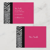 任意のカラーカード上の上品なゼブラのスキン 名刺 (正面/裏面)