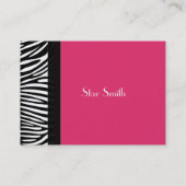 任意のカラーカード上の上品なゼブラのスキン 名刺 (裏面)