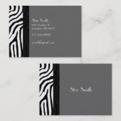 任意のカラーカード上の上品なゼブラのスキン 名刺 (正面/裏面)