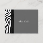 任意のカラーカード上の上品なゼブラのスキン 名刺 (裏面)