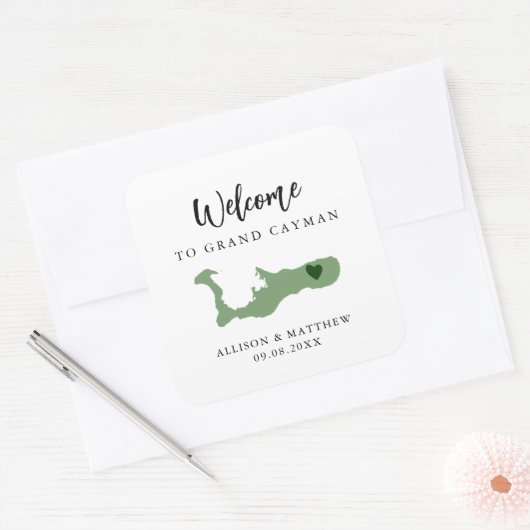 任意のカラーグランドケイマン結婚ズのウェルカムバッグまたはボックス スクエアシール (封筒)