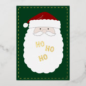 任意のカラーシンプルサンタホリデーグリーティングカード 箔シーズンカード (正面)