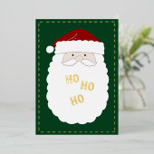 任意のカラーシンプルサンタホリデーグリーティングカード 箔シーズンカード (立ち正面)