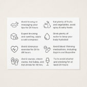 任意のカラーシンプルリップフィラーボトックスアフターケアカード (裏面)