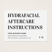 任意のカラーシンプルHYDRA顔アフターケアアドバイスカード (正面)