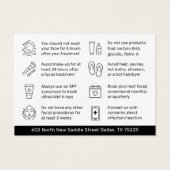 任意のカラーシンプルHYDRA顔アフターケアアドバイスカード (裏面)