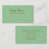 任意のカラースクロールつる植物名刺 名刺 (正面/裏面)