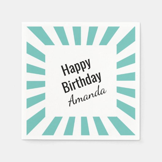 任意のカラースターバストストライプ大事な行事 スタンダードカクテルナプキン (正面)