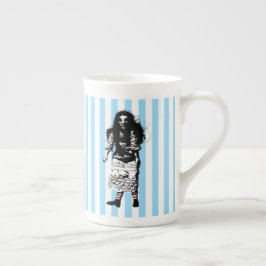任意のカラーストライプドール茶カップ ボーンチャイナマグカップ