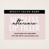 任意のカラーニードル唇フィラーアフターケアカード (正面)