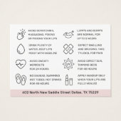 任意のカラーニードル唇フィラーアフターケアカード (裏面)