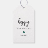 任意のカラーハートハッピーバースデーギフトラベル、誕生日 ギフトタグ (正面)