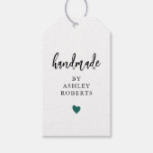 任意のカラーハート手作りラベル、カスタム工芸品店 ギフトタグ (正面)