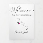 任意のカラーバハマ結婚のバッグ歓迎の日程 三つ折りプログラム (カバー)