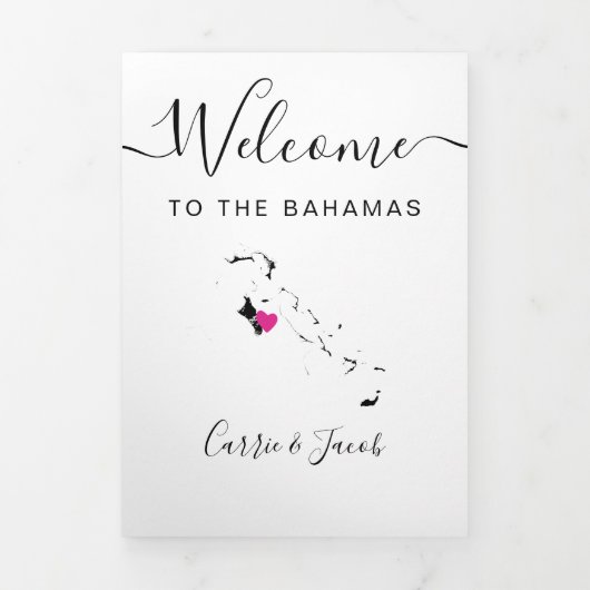 任意のカラーバハマ結婚のバッグ歓迎の日程 三つ折りプログラム (カバー)