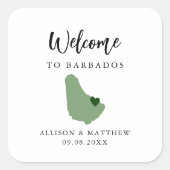 任意のカラーバルバ結婚ドスの歓迎バッグまたはボックス スクエアシール (正面)