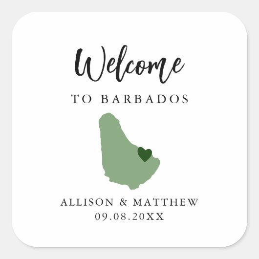 任意のカラーバルバ結婚ドスの歓迎バッグまたはボックス スクエアシール (正面)