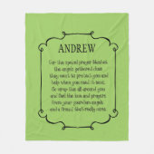 任意のカラーパーソナライズされたプリント祈りの言葉毛布 フリースブランケット (正面)