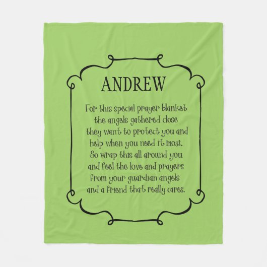 任意のカラーパーソナライズされたプリント祈りの言葉毛布 フリースブランケット (正面)