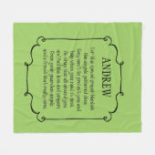 任意のカラーパーソナライズされたプリント祈りの言葉毛布 フリースブランケット (正面(横))