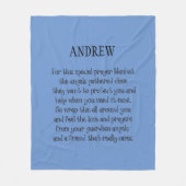 任意のカラーパーソナライズされたプリント祈りの言葉毛布 フリースブランケット (正面)