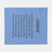 任意のカラーパーソナライズされたプリント祈りの言葉毛布 フリースブランケット (正面(横))