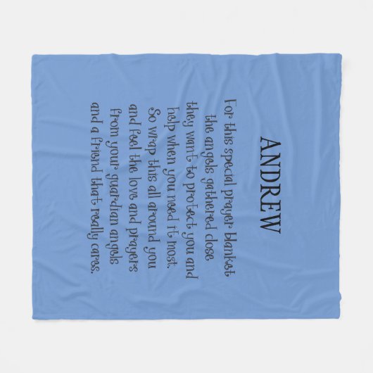 任意のカラーパーソナライズされたプリント祈りの言葉毛布 フリースブランケット (正面(横))