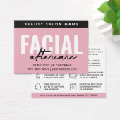 任意のカラーピンクの顔のアフターケア指示カード (デスク)