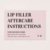 任意のカラーピンクリップフィラーBotox AfterCareカード (正面)