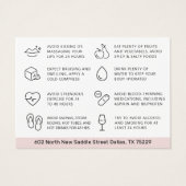 任意のカラーピンクリップフィラーBotox AfterCareカード (裏面)