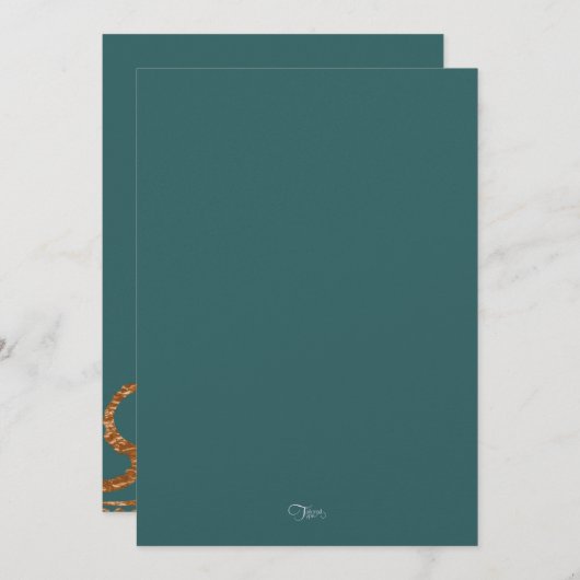 任意のカラーフェイク銅箔デザイン 招待状 (正面/裏面)