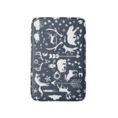 任意のカラーフォレストネイビーブルーベアキツネディアボーイズルーム バスマット (正面縦)