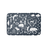 任意のカラーフォレストネイビーブルーベアキツネディアボーイズルーム バスマット (正面)