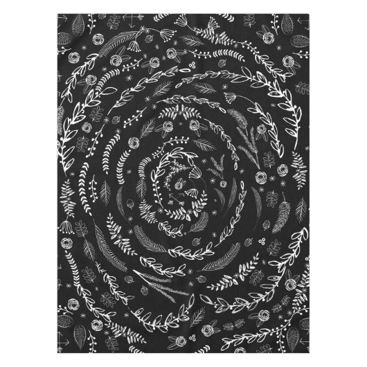 任意のカラーフローラガーランドスワールコットンテーブルクロス テーブルクロス (正面)