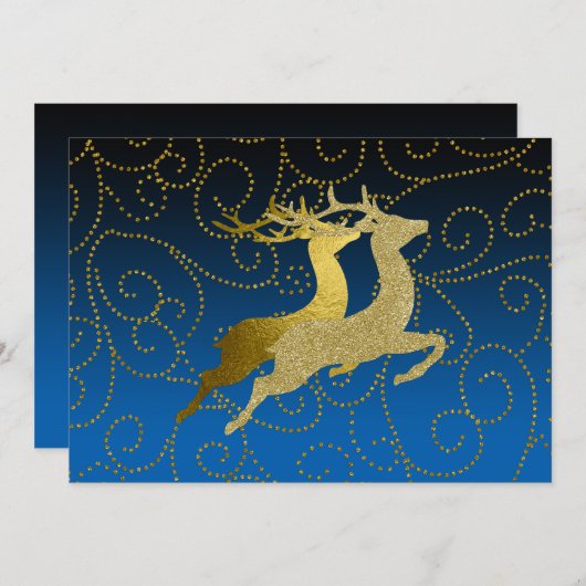 任意のカラーブラック2グラデーション金ゴールドトナディアホリデイ シーズンカード (正面/裏面)