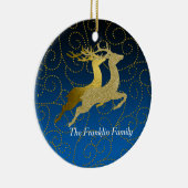 任意のカラーブラック2グラデーション金ゴールドトナディアホリデイ セラミックオーナメント (右)