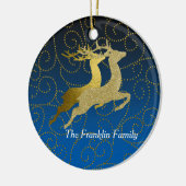 任意のカラーブラック2グラデーション金ゴールドトナディアホリデイ セラミックオーナメント (左)