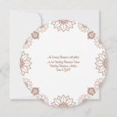 任意のカラーヘンナマンダラスタイルパター結婚ン 招待状 (裏面)