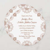 任意のカラーヘンナマンダラスタイルパター結婚ン 招待状 (正面/裏面)