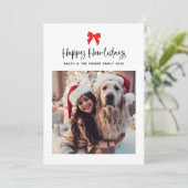 任意のカラーボウ | Happy Howlidays with Pet Photo シーズンカード (スタンド正面)