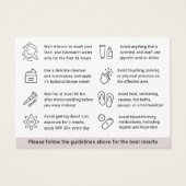 任意のカラーマイクロニードリングアフターケア指示カード (裏面)