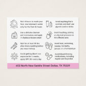 任意のカラーマイクロニードリングアフターケア指示カード (裏面)