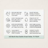 任意のカラーミント真皮フィラーBotoxアフターケアカード (裏面)