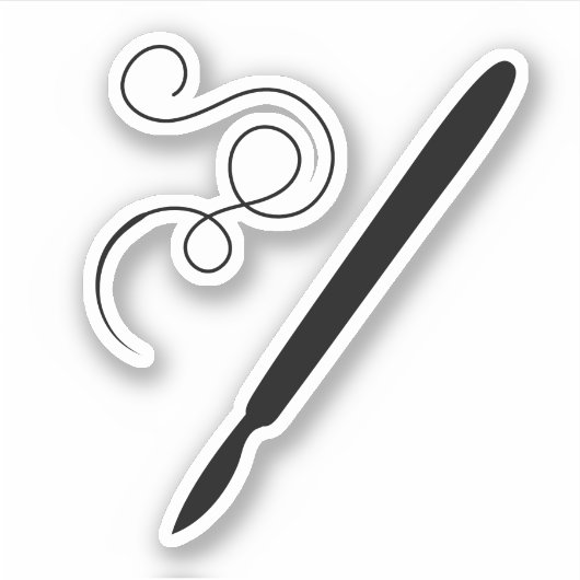 任意のカラーメスと針のシール シール (正面)