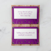 任意のカラーレトロ音楽カセットテープ誕生日 カード (内部)