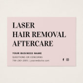 任意のカラーレーザーヘア除去IPLアフターケアカード (正面)