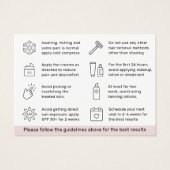 任意のカラーレーザーヘア除去IPLアフターケアカード (裏面)